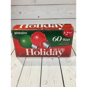Walgreens 60 Watt Holiday Bulbs 3 Pack - 2 Red & 1 Green tested vintage incandes